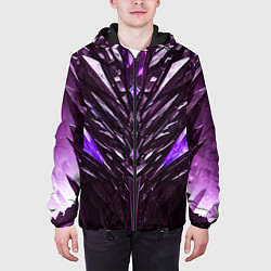 Куртка с капюшоном мужская Фиолетовые кристаллы и камень, цвет: 3D-черный — фото 2