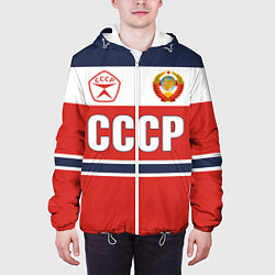 Куртка с капюшоном мужская Союз Советских Социалистических Республик - СССР, цвет: 3D-белый — фото 2