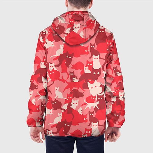 Мужская куртка Розовый кошачий комуфляж / 3D-Белый – фото 4