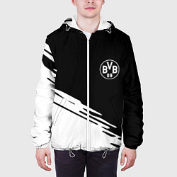 Куртка с капюшоном мужская Borussia текстура краски, цвет: 3D-белый — фото 2