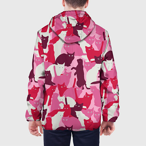 Мужская куртка Розовый кошачий камуфляж / 3D-Белый – фото 4