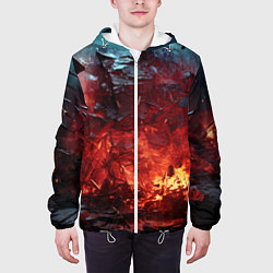 Куртка с капюшоном мужская Абстрактный взрыв, цвет: 3D-белый — фото 2