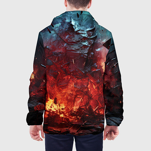 Мужская куртка Абстрактный взрыв / 3D-Белый – фото 4