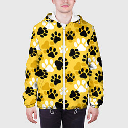 Куртка с капюшоном мужская Собачьи следы, цвет: 3D-белый — фото 2