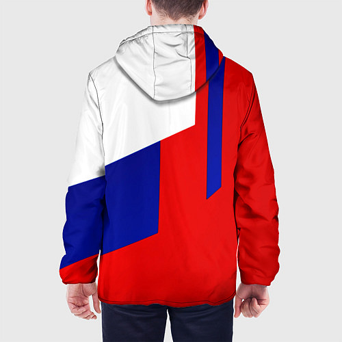 Мужская куртка Россия геометрия спортивная / 3D-Белый – фото 4