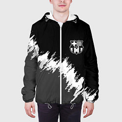 Куртка с капюшоном мужская Barcelona краски текстура фк, цвет: 3D-белый — фото 2