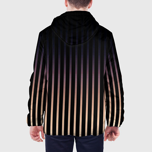 Мужская куртка Переливающиеся полосы чёрно-бежевый / 3D-Черный – фото 4