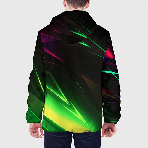Мужская куртка Geometry stripes кислотный неон / 3D-Белый – фото 4