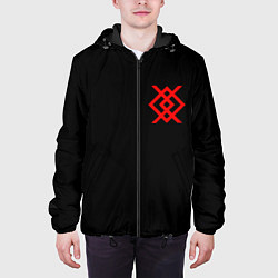 Куртка с капюшоном мужская Славянский символ оберег купала, цвет: 3D-черный — фото 2