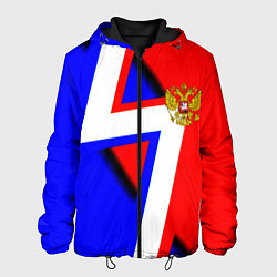 Куртка с капюшоном мужская Герб России спортивный стиль, цвет: 3D-черный