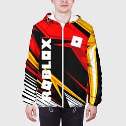 Куртка с капюшоном мужская Роблокс - спортивная абстрация, цвет: 3D-белый — фото 2