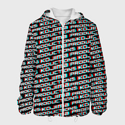 Куртка с капюшоном мужская Kojima glitch pattern studio, цвет: 3D-белый