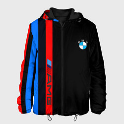 Куртка с капюшоном мужская BMW amg sport, цвет: 3D-черный