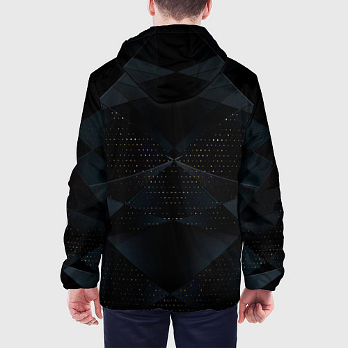 Мужская куртка Чёрная абстро текстура / 3D-Белый – фото 4
