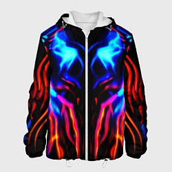 Куртка с капюшоном мужская Неоновый киберкостюм, цвет: 3D-белый