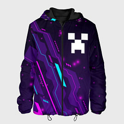 Куртка с капюшоном мужская Minecraft neon gaming, цвет: 3D-черный