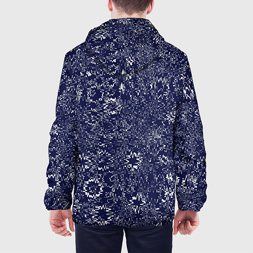 Мужская куртка Тёмно-синий с белым абстрактный искажение / 3D-Белый – фото 4
