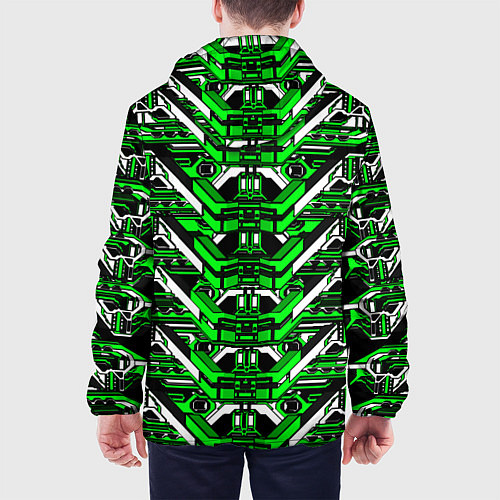 Мужская куртка Зелёно-белая техно броня / 3D-Белый – фото 4