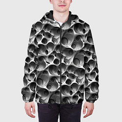Куртка с капюшоном мужская Металл - текстура, цвет: 3D-черный — фото 2
