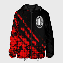 Куртка с капюшоном мужская AC Milan sport grunge, цвет: 3D-черный