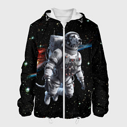 Куртка с капюшоном мужская The dalmatian brave cosmonaut - ai art, цвет: 3D-белый