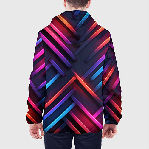 Мужская куртка Неоновый узор пластины / 3D-Белый – фото 4