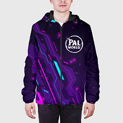 Куртка с капюшоном мужская Palworld neon gaming, цвет: 3D-черный — фото 2