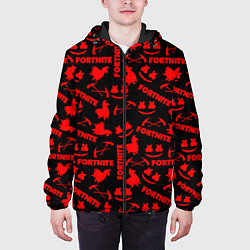 Куртка с капюшоном мужская Fortnite pattern logo marshmello, цвет: 3D-черный — фото 2