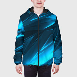 Куртка с капюшоном мужская Geometry stripes neon color, цвет: 3D-черный — фото 2