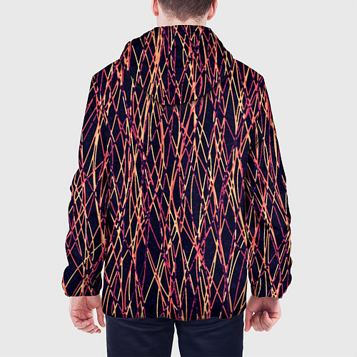 Мужская куртка Абстрактные линии сине-красный / 3D-Черный – фото 4