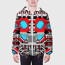 Куртка с капюшоном мужская Броня оптимуса прайма трансформеры, цвет: 3D-белый — фото 2