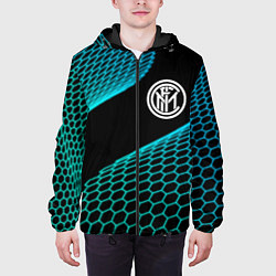Куртка с капюшоном мужская Inter football net, цвет: 3D-черный — фото 2