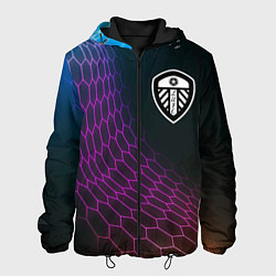 Куртка с капюшоном мужская Leeds United футбольная сетка, цвет: 3D-черный