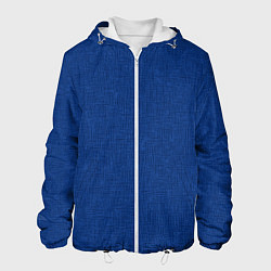Куртка с капюшоном мужская Текстура синий однотонный, цвет: 3D-белый