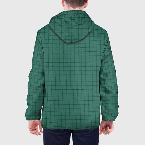 Мужская куртка Патиново-зелёный в клетку / 3D-Белый – фото 4