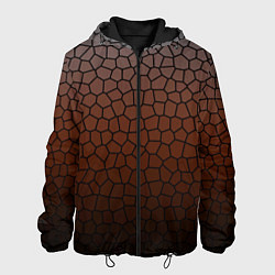 Куртка с капюшоном мужская Коричневый градиент мозаика, цвет: 3D-черный