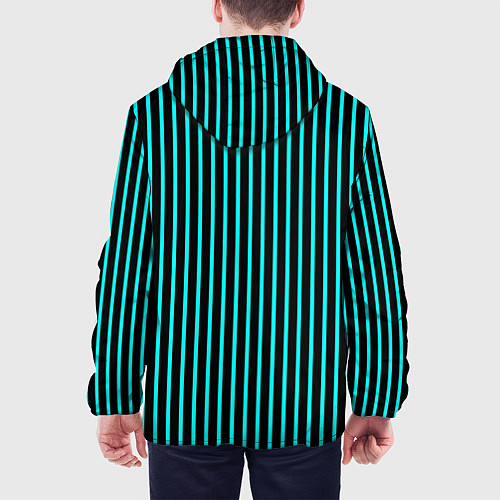Мужская куртка Чёрный в неоновую полоску / 3D-Черный – фото 4