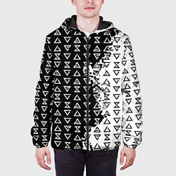 Куртка с капюшоном мужская Ведьмак 3 магические знаки, цвет: 3D-черный — фото 2