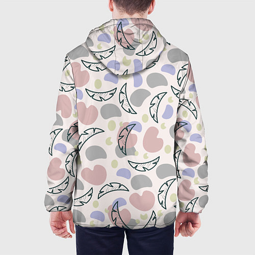Мужская куртка Пятна и листья / 3D-Белый – фото 4