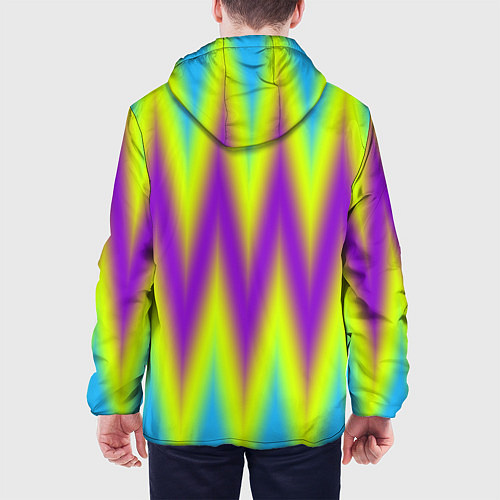 Мужская куртка Неоновые зигзаги / 3D-Белый – фото 4