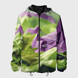 Мужская куртка Геометрический пейзаж фиолетовый и зеленый