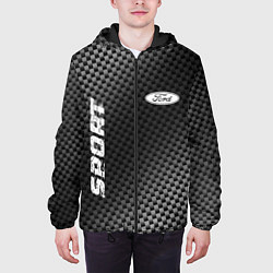 Куртка с капюшоном мужская Ford sport carbon, цвет: 3D-черный — фото 2