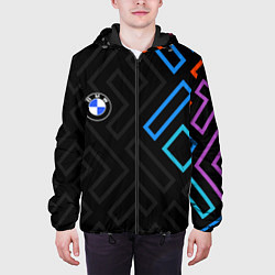 Куртка с капюшоном мужская BMW brand color carbon, цвет: 3D-черный — фото 2
