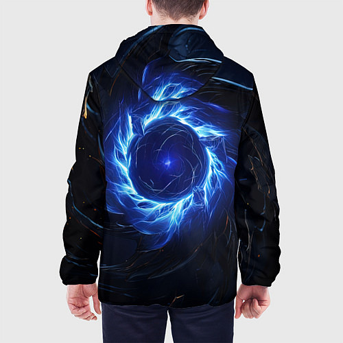 Мужская куртка Синяя магическая абстракция / 3D-Белый – фото 4