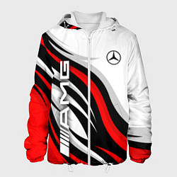 Мужская куртка Mercedes benz AMG - белый с красным