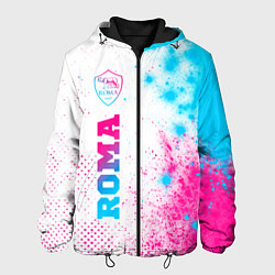 Куртка с капюшоном мужская Roma neon gradient style по-вертикали, цвет: 3D-черный