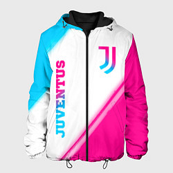 Куртка с капюшоном мужская Juventus neon gradient style вертикально, цвет: 3D-черный