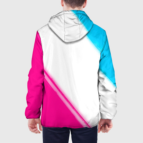 Мужская куртка Juventus neon gradient style вертикально / 3D-Черный – фото 4