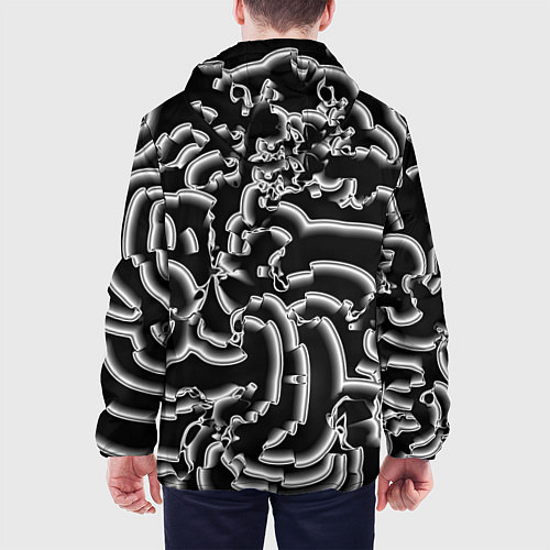 Мужская куртка Абстрактные объемные рельефы / 3D-Белый – фото 4