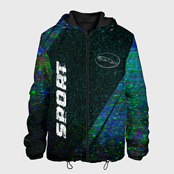 Куртка с капюшоном мужская Jaguar sport glitch blue, цвет: 3D-черный